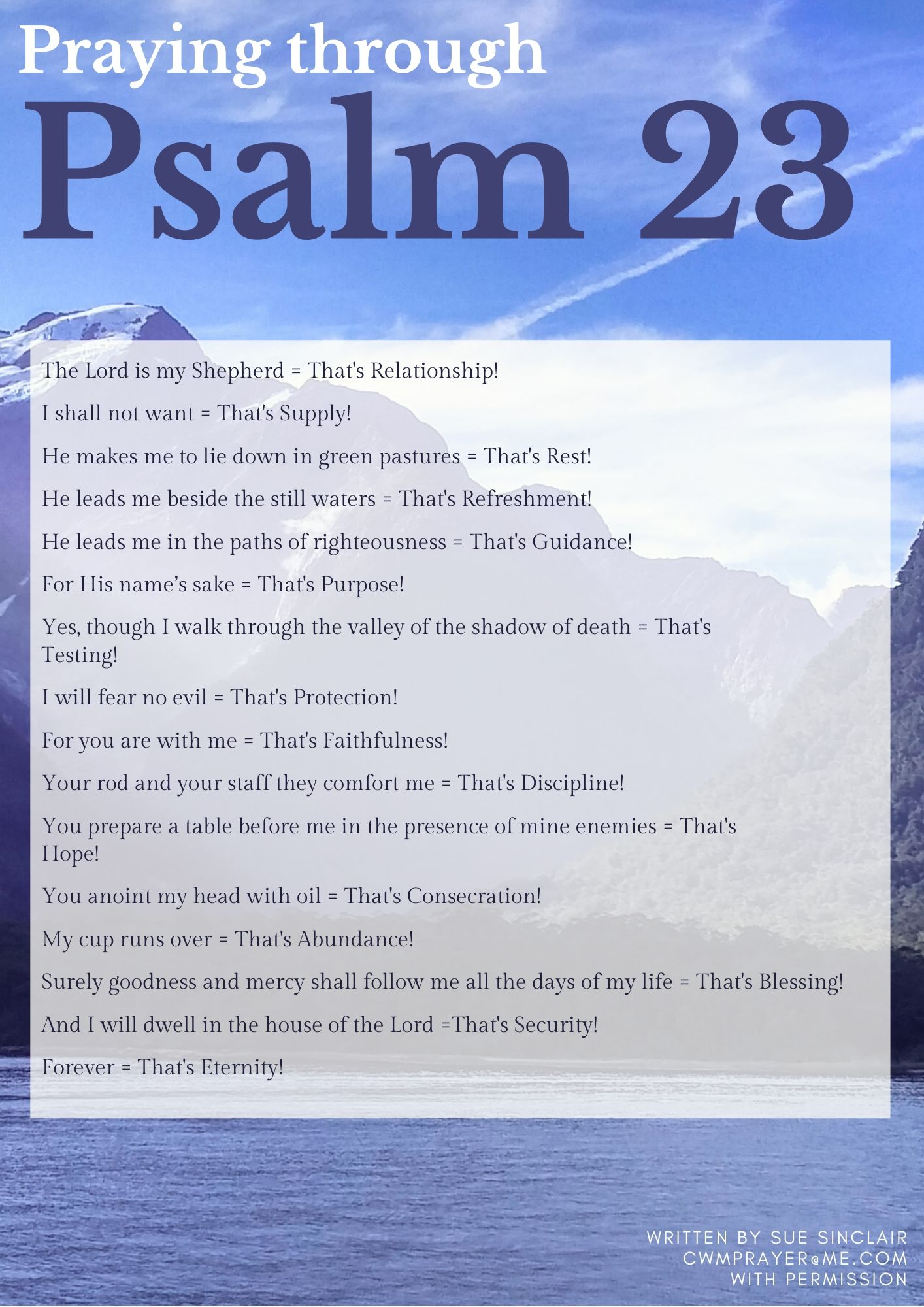 Praying through Psalm 23